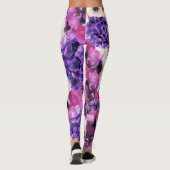 Leggings Mode Florale Aquarelle Violet Gras (Dos)