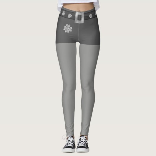 Leggings Mode Gris et Argent (Devant)