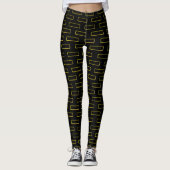 Leggings Mode Motif Rectangle jaune (Devant)