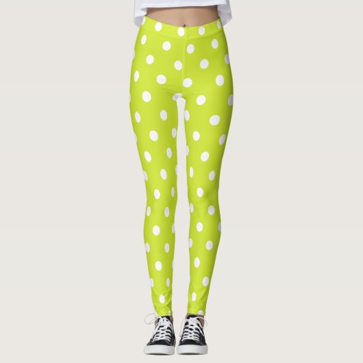 Leggings Mode Motif rétro Cool chic vert Pois (Devant)