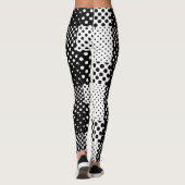 Leggings Mode Noir Blanc à pois Style Design (Dos)