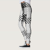 Leggings Mode Noir Blanc à pois Style Design (Gauche)
