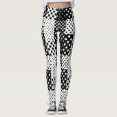 Leggings Mode Noir Blanc à pois Style Design (Devant)