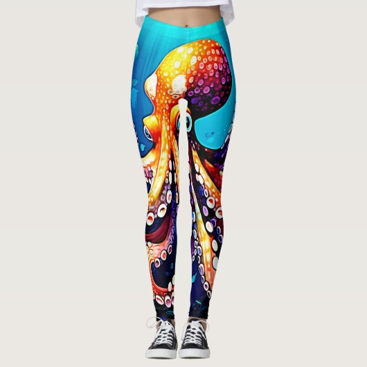 Leggings Mode Octopus coloré (Devant)