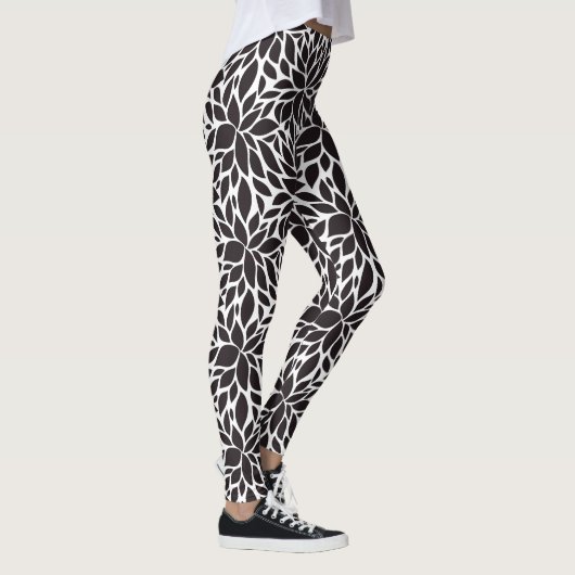 Leggings Modèle Abstrait noir et blanc (Droite)