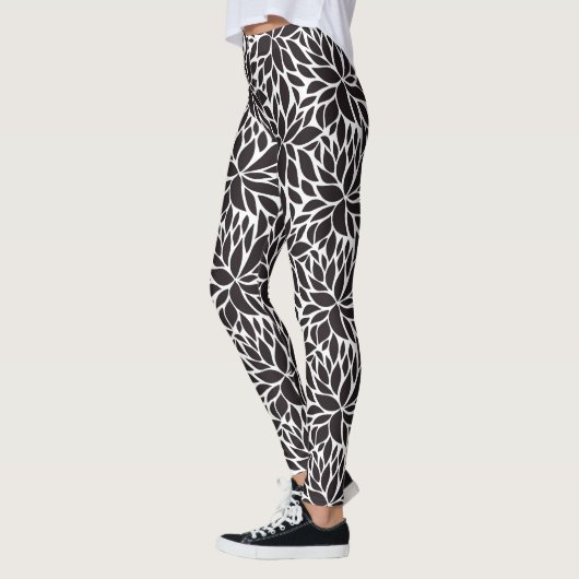 Leggings Modèle Abstrait noir et blanc (Gauche)
