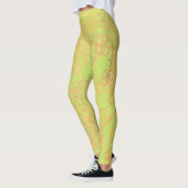 Leggings Modèle Abstrait or vert floral (Gauche)