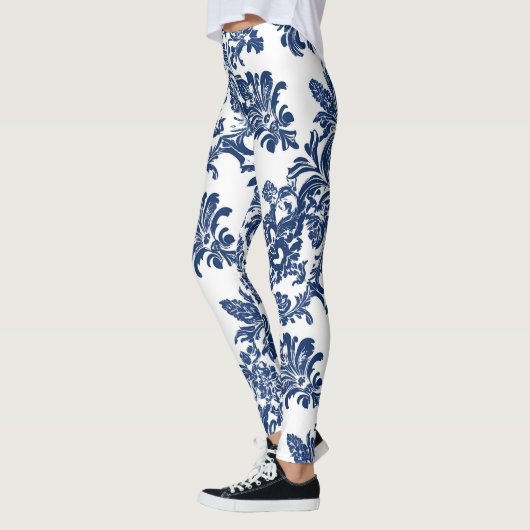 Leggings Modèle bleu Damas de la marine classique (Gauche)