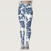 Leggings Modèle bleu Damas de la marine classique (Devant)
