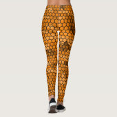 Leggings Modèle Chic Noir Et Orange Honeycomb (Dos)