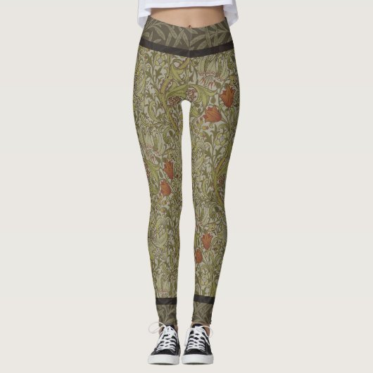 Leggings Modèle de branche de saule et de lys doré de Willi (Devant)