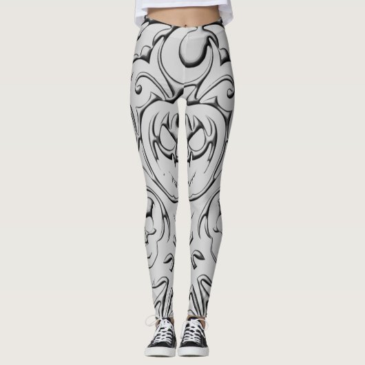 Leggings Modèle de crâne grippé (Devant)
