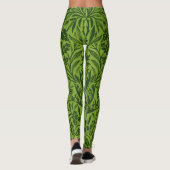 Leggings Modèle de feuille de chêne vert sans couture de Wi (Dos)