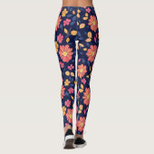 Leggings Modèle de fleur rétro (Dos)