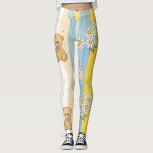 Leggings Modèle de jardin aux marguerites de nounours (13)