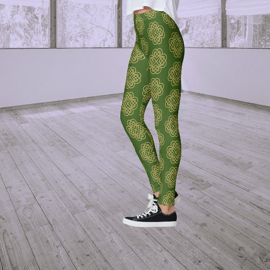 Leggings Modèle de trèfle celtique doré