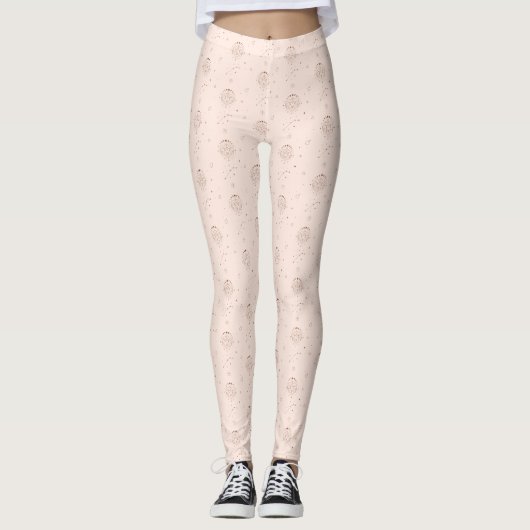 Leggings Modèle de zodiaque Bélier en marron et bordeaux (Devant)