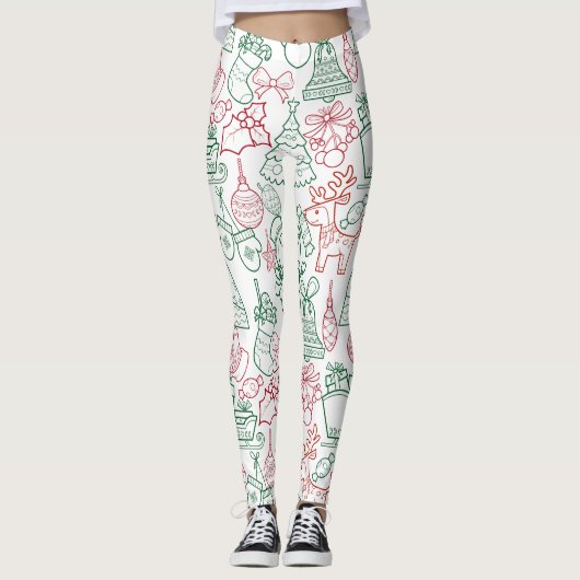 Leggings Modèle d'ornements de Noël 02 (Devant)