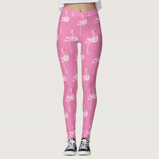 Leggings Modèle Flamingo rose mou (Devant)