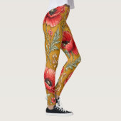 Leggings Modèle fleur de pavot doré (Droite)