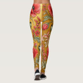 Leggings Modèle fleur de pavot doré (Dos)