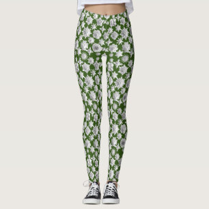 Leggings Modèle floral 3D 01.wx4.DGreen BG