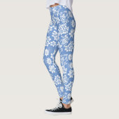 Leggings Modèle floral.b L Bleu BG (Gauche)