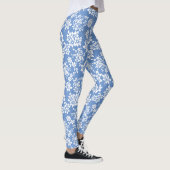 Leggings Modèle floral.b L Bleu BG (Droite)