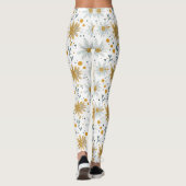 Leggings Modèle floral blanc et jaune (Dos)