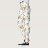 Leggings Modèle floral blanc et jaune (Gauche)