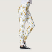 Leggings Modèle floral blanc et jaune (Droite)