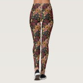 Leggings Modèle floral Bourgogne (Dos)