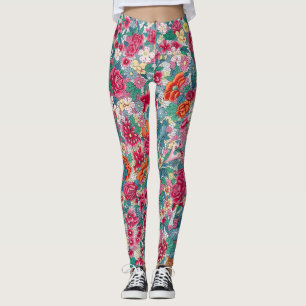 Leggings Modèle floral chinois coloré