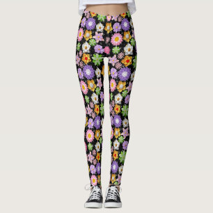 Leggings Modèle floral coloré 3D moderne 03x4