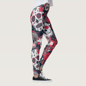 Leggings Modèle floral crâne rouge (Droite)