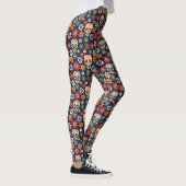 Leggings Modèle floral crâne rouge (Droite)