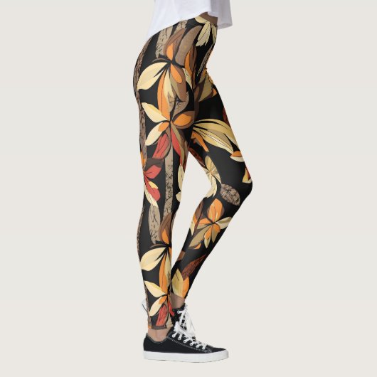 Leggings Modèle floral d'automne (Droite)