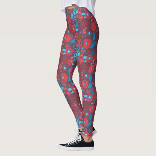 Leggings Modèle floral de Doodle (Gauche)