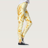 Leggings Modèle Floral d'or pour l'automne. L jaune BG (Droite)