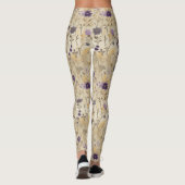 Leggings Modèle floral fleur sauvage pourpre (Dos)