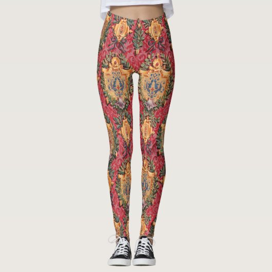 Leggings Modèle Floral Français Antique (Devant)