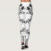 Leggings Modèle floral noir sur l'entraînement des femmes b (Dos)