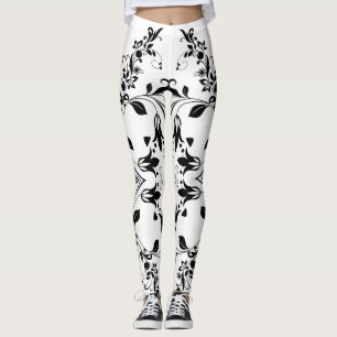 Leggings Modèle floral noir sur l'entraînement des femmes b