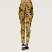 Leggings Modèle Floral Or Fleur orientale (Dos)