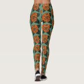 Leggings Modèle Floral orange (Dos)