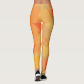 Leggings Modèle Floral Orange Abstrait (Dos)