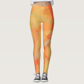 Leggings Modèle Floral Orange Abstrait (Devant)