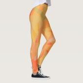 Leggings Modèle Floral Orange Abstrait (Droite)
