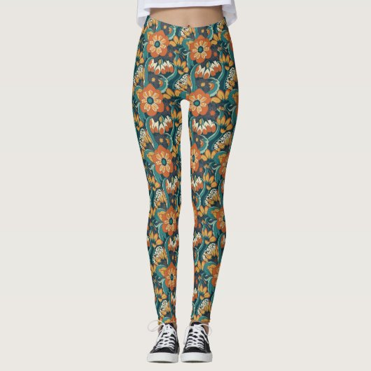 Leggings Modèle floral rétro (Devant)