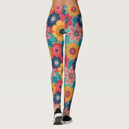 Leggings Modèle floral rétro (Dos)